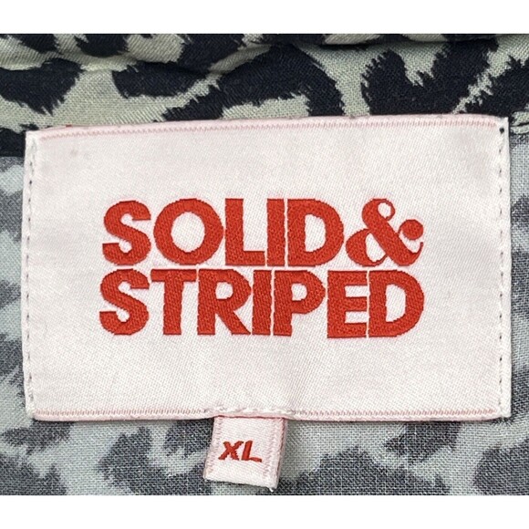 Solid‎ & Striped Top Short Sleeve Button Up Cabana Leopard UPF UV Protection XL - Picture 4 of 4